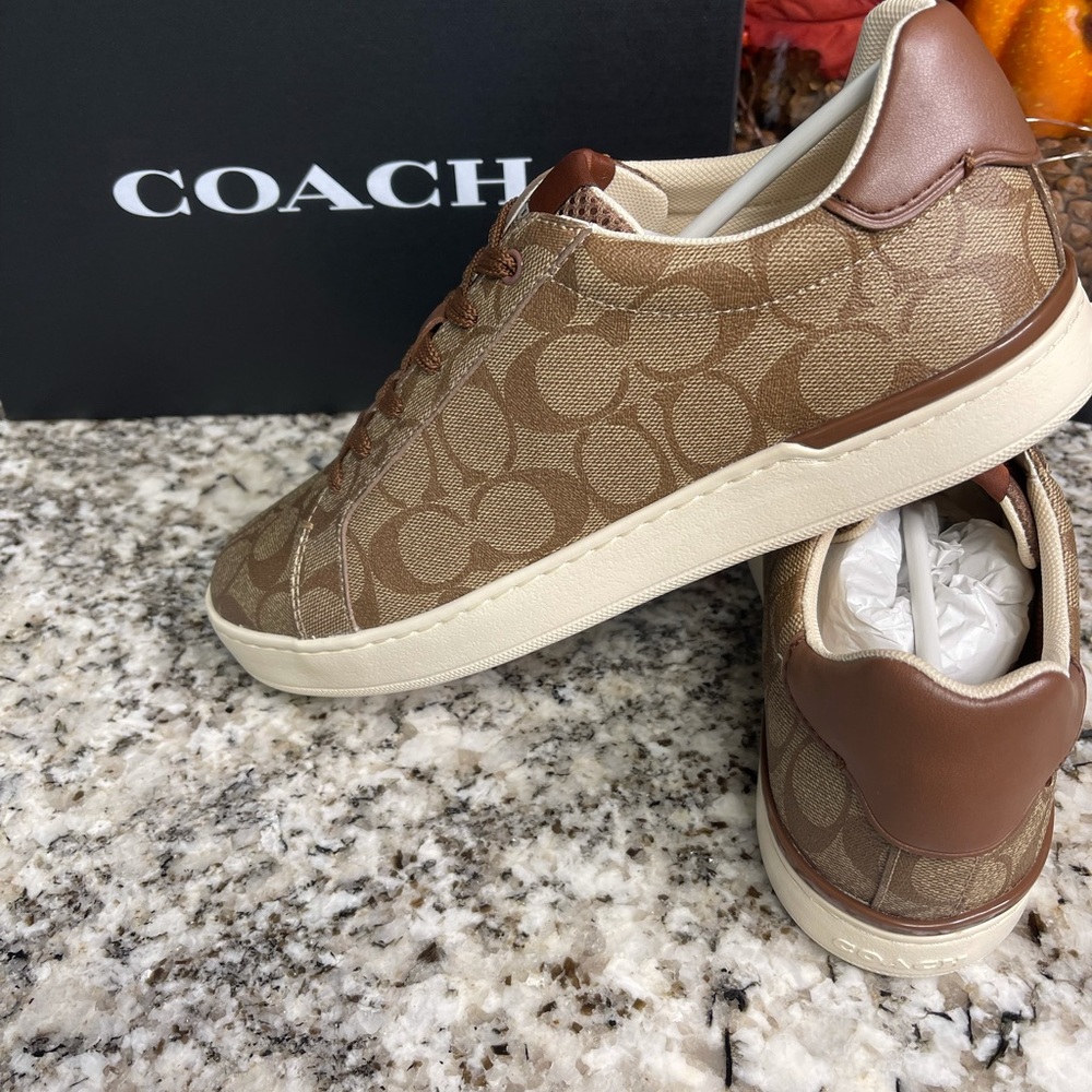 Khaki Coach sneakers size 8.5